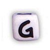 Alphabet Beads - G - Ceramic - Cube - White / Black Lettering - Ceramic Alpha Beads - G - Ceramic Alpabet Beads - Ceramic Letter Beads - Ceramic Alphabet Letter Beads - 