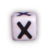 Alphabet Beads - X - Ceramic - Cube - White / Black Lettering - Ceramic Alpha Beads - X - Ceramic Alpabet Beads - Ceramic Letter Beads - Ceramic Alphabet Letter Beads - 