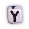 Alphabet Beads - Y - Ceramic - Cube - White / Black Lettering - Ceramic Alpha Beads - Y - Ceramic Alpabet Beads - Ceramic Letter Beads - Ceramic Alphabet Letter Beads - 