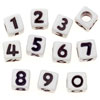 Square Acrylic Alphabet Beads - Assorted Numbers - Letter Beads - Alpha Beads - 