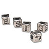 Silver Alphabet Beads - Square Alphabet Beads - 