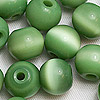 Round Glass Cat Eye Beads - Dk Green - Glass Beads - Tiger Eye Beads - 