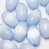 Oval Glass Cat Eye Beads - Sky Blue - Glass Beads - Tiger Eye Beads - 