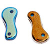 2 Hole Beads - 2 Hole Link Beads - Blue Turquoise/golden Rainbow Fullcoat - Glass Beads - Beads for Jewelry Making - 2-Hole Beads - 
