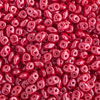 SuperDuo Beads - Twin Beads - Luster Coral Red - Super Duo - Two Hole Beads - 2 Hole Beads - Duo Beads - Super Duo Beads - 