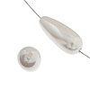 Pearl Teardrop Strand - White - Pearl Teardrop Beads - Pearl Drop Beads - Preciosa Crystal Pearl - 