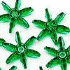 Starflake Beads - Sunburst Beads - Dk Emerald - 10mm Starflake Beads - Sunburst Beads - Starburst Beads - Paddle Wheel Beads - Ferris Wheel Beads - 