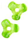 Tri Beads - Lime Tr - Green Tri Beads - Plastic Tri Beads - Propeller Beads - 