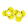 Tri Beads - Acid Yellow (dk Yellow) - Plastic Tri Beads - Propeller Beads - 