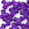 Tri Beads - Dk Amethyst - Propeller Beads - Plastic Tri Beads - 