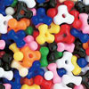 Tri Beads - Assorted - Propeller Beads - Plastic Tri Beads - 