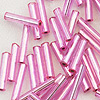 Glass Bugle Beads - Pink - Tube Beads - Cylinder Beads - 
