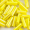 Glass Bugle Beads - Yellow Ab - Tube Beads - Cylinder Beads - 