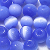 Glass Cat Eye Beads - Round Fiber Optic Beads - Periwinkle - Glass Beads - Cats Eye Glass Beads - 