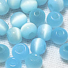 Glass Cat Eye Beads - Round Fiber Optic Beads - Turquoise - Glass Beads - Cats Eye Glass Beads - 