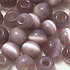 Glass Cat Eye Beads - Round Fiber Optic Beads - Mauve - Glass Beads - Cats Eye Glass Beads - 