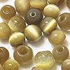 Glass Cat Eye Beads - Round Fiber Optic Beads - Sungold - Glass Beads - Cats Eye Glass Beads - 