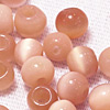 Glass Cat Eye Beads - Round Fiber Optic Beads - Salmon - Glass Beads - Cats Eye Glass Beads - 