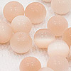 Glass Cat Eye Beads - Round Fiber Optic Beads - Salmon - Glass Beads - Cats Eye Glass Beads - 
