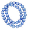 Round Glass Cat Eye Beads - Blue - Glass Beads - Tiger Eye Beads - 