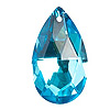 Faceted Glass Teardrop Beads - Aqua - Faceted Teardrop Beads - Teardrop Glass Beads - Flat Teardrop Beads - 