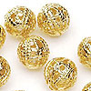 Round Filigree Beads - Gold - filigree beads - 