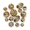 Metal Spacer Beads - Antique Gold - Assorted Spacer Beads - 