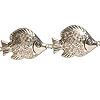 Metal Fish Shaped Beads - Silver Plated - Metal Fish Beads - 