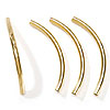 Metal Tube Beads - Bright Gold - Long Tubes for Jewelry Making - 
