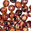 Printed Wood Barrel Beads - Browns - Wood Beads - 
