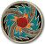 Round Belt Buckle with Enameled Western Indian Pattern - Belt Buckles - Western Belt Buckle - 