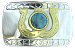 Rectangle Belt Buckle with Gold Horseshoes and Turquoise Stome - Silver With Gold And Turquoise Stone - Belt Buckle - 