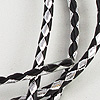 Bolo Tie Cord - Braided Bolo Cords - Silver & Black - Bolo Tie Cord - Leather Cord - Braided Leather Cord - Bolo Tie Supplies - 