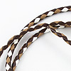 Bolo Tie Cord - Braided Bolo Cords - Tan/ Brn/ White - Leather Cord - Braided Leather Cord - Bolo Tie Supplies - 
