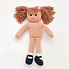 Craft Doll Bodies - Yarn Hair Doll - Light Brown Yarn Hair - Cloth Doll Body - Plush Girl Doll - 
