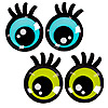 Sticky Back Googly Eyes with Lashes - Blue - Wiggle Eyes - Dragon Eyes - 