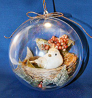 Bird Nest Tree Ornament - Fillable Ornaments - Free Christmas Craft Project