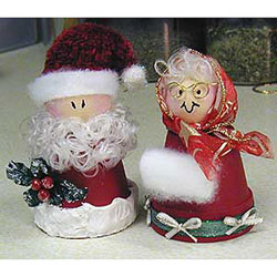 Free Holiday Craft Project Instructions - Clay Pot Christmas Santa & Mrs. Claus Craft Instructions