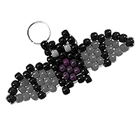 Make this fun beaded bat key chains - Beaded Halloween Keychain