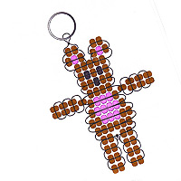 Beaded Teddy Bear Key Chain Pattern - Free Beaded Bear Keyring Pattern - Fun Beaded Key Rings