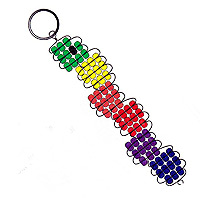 Beaded Inchworm Key Chain Pattern - Free Beaded Wormy Keyring Pattern - Fun Beaded Key Rings