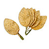 Darice Expressions Glitter Leaves - Gold - Artificial Leaves - Artificial Silk Leaves - Rose Leaf - 