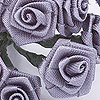 Satin Roses - Small Ribbon Roses - Gray - Satin Ribbon Roses - Floral Supplies - 