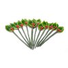 Lacquered Holly Leaves with Berries - Green With Red Berries - Floral Supplies - 