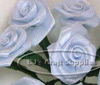 Satin Roses - Small Ribbon Roses - Lt Blue - Satin Ribbon Roses - Floral Supplies - 