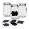 Glass Mason Jars with Chalkboard Labels - Clear - Glass Mason Jars - 