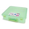 Polypropylene Bead Organizer with Handles - Transparent Lime - bead Organizers - Plastic Organizer Box - 