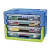 Plastic Organizer Box with 4 Organizers - Blue With Green Handle - Bead Organizers - Bead Organizer - 