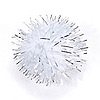 Craft Glitter Tinsel PomPoms - White / Silver - Sparkle Pom Poms - Glitter Pom Poms - Sparkly Pom Poms - 