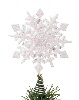 Snowflake Tree Topper - White With Irid. Glitter - Tree Toppers - Christmas Tree Top - 